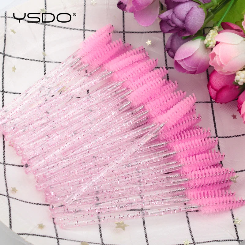 5/50 peças de pincéis para cílios postiços, ferramentas para extensão de cílios, pincel para sobrancelhas, aplicadores de rímel, escovas para cílios, ferramenta cosmética