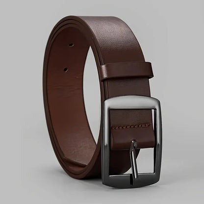 New Luxury Belt for Men PU Leather Belt Metal Pin Buckle High Quality Famous Brand Designer Waist Strap Belt for Jeans Plus Size