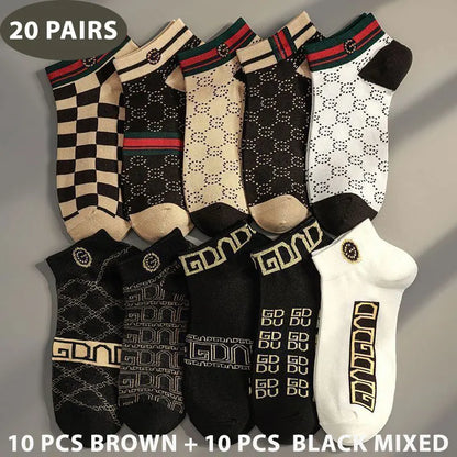 5/10 pcs Men's Thin Breathable Low-Cut Socks - Anti-Odor, Moisture-Wicking, Lightweight, Comfortable & Versatile for Daily Wear