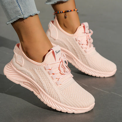 Tênis feminino casual outono 2025, nova moda, calçado esportivo de lazer, atacado, fábrica internacional, tendência, tecido fly.