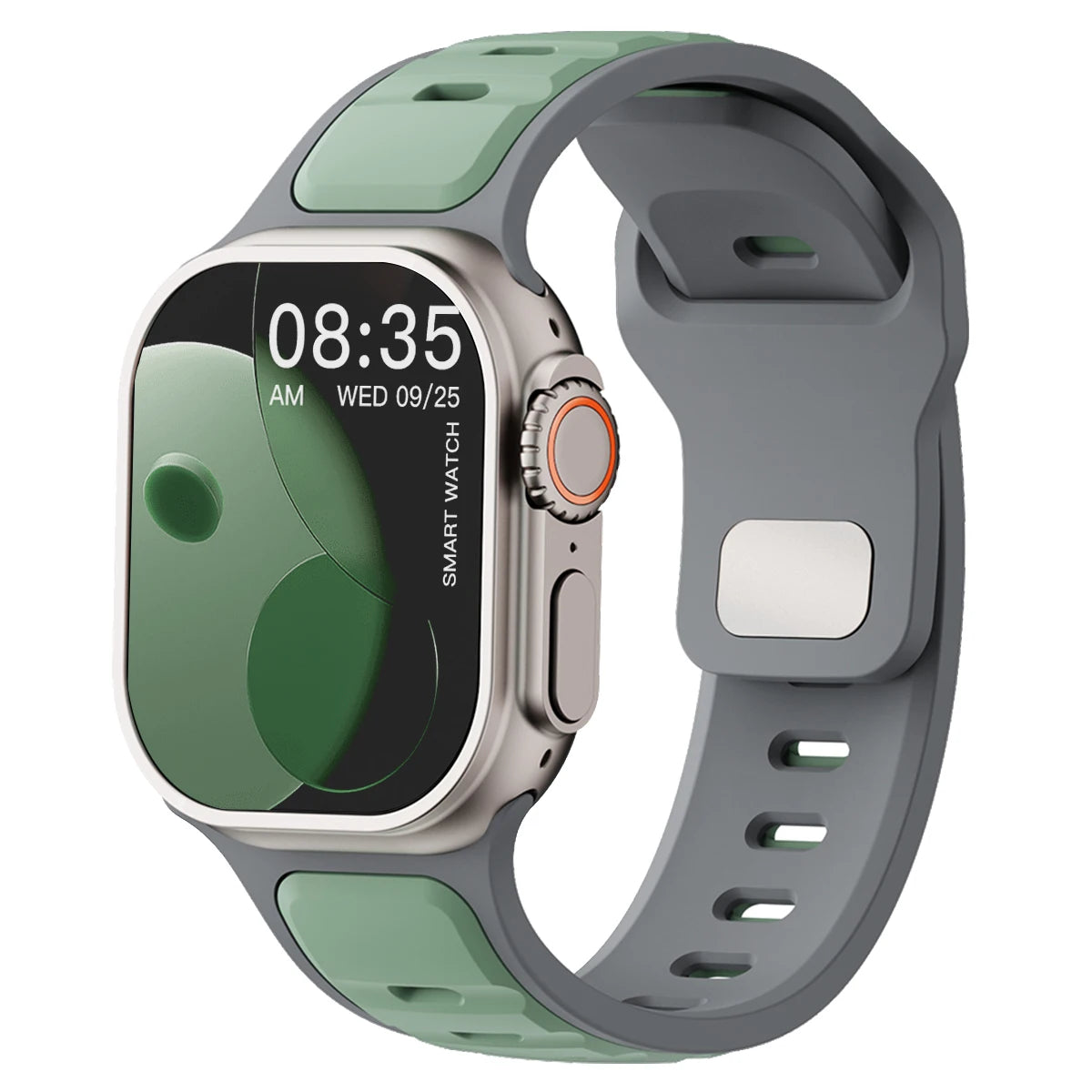 Pulseira esportiva de silicone para Apple Watch Series 11, 10, 9, 8, 7, 6, 5, 4, SE3, Ultra 1 e 2, nos tamanhos 49 mm, 46 mm, 45 mm, 44 mm, 42 mm, 41 mm e 40 mm.