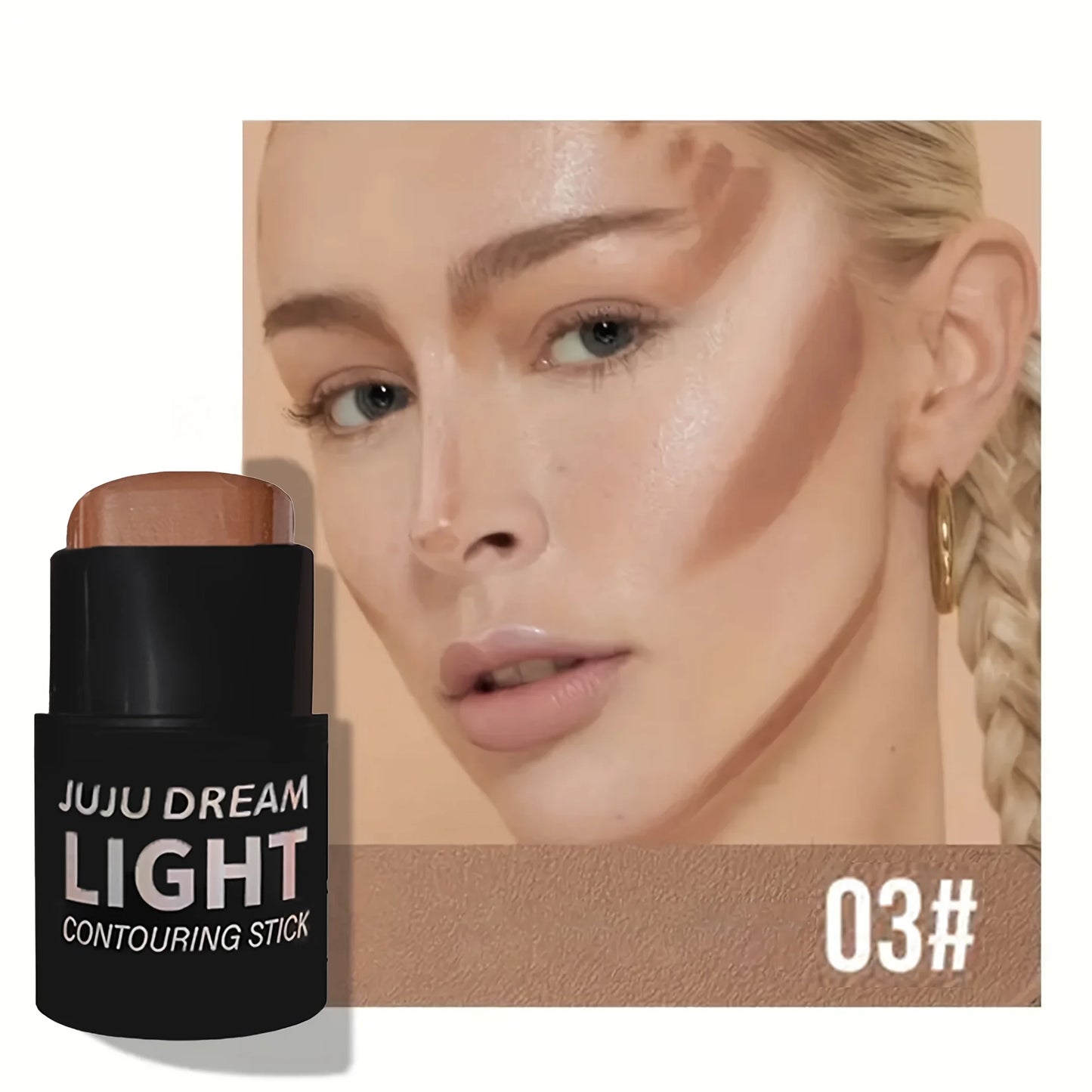Long-Lasting Contour Stick: Matte Bronzer, Nose Sculpting Stick and Face Defining Solid Contour Cream - Travel-Friendly Design