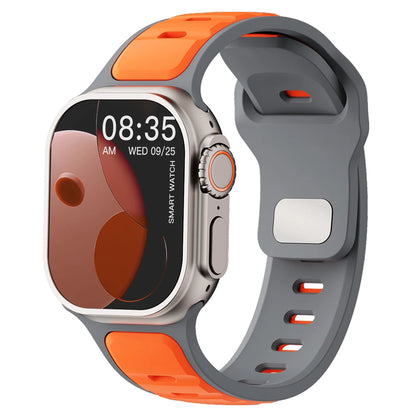 Pulseira esportiva de silicone para Apple Watch Series 11, 10, 9, 8, 7, 6, 5, 4, SE3, Ultra 1 e 2, nos tamanhos 49 mm, 46 mm, 45 mm, 44 mm, 42 mm, 41 mm e 40 mm.