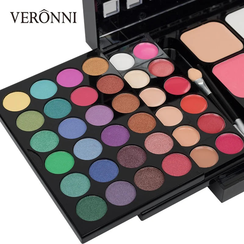 Paleta de Sombras Glitter com 40/74/78 Cores, Acabamento Matte, À Prova D'Água e Longa Duração - Kit de Maquiagem Feminina - Ferramentas para Moda