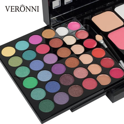 Paleta de Sombras Glitter com 40/74/78 Cores, Acabamento Matte, À Prova D'Água e Longa Duração - Kit de Maquiagem Feminina - Ferramentas para Moda