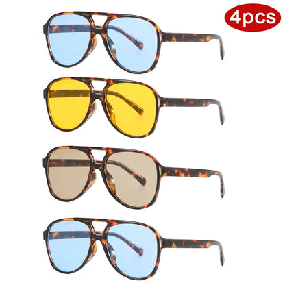 Protective Glasses Fashion Large Frame Square Women Sunglasses Colorful Lens Gradient Sun Glasses Outdoor Casual Eyewear UV400