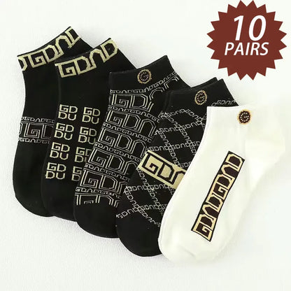 5/10 pcs Men's Thin Breathable Low-Cut Socks - Anti-Odor, Moisture-Wicking, Lightweight, Comfortable & Versatile for Daily Wear