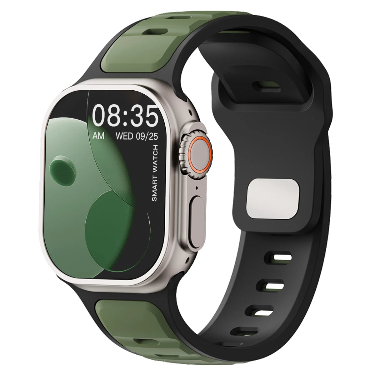 Pulseira esportiva de silicone para Apple Watch Series 11, 10, 9, 8, 7, 6, 5, 4, SE3, Ultra 1 e 2, nos tamanhos 49 mm, 46 mm, 45 mm, 44 mm, 42 mm, 41 mm e 40 mm.