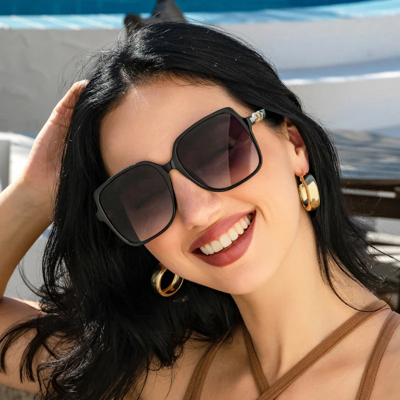 Fashion Square Trendy Cycling Sunglasses Women Big Frame Colorful Sun Glasses Female Gradient Outdoor Shades Ladies Eyewear