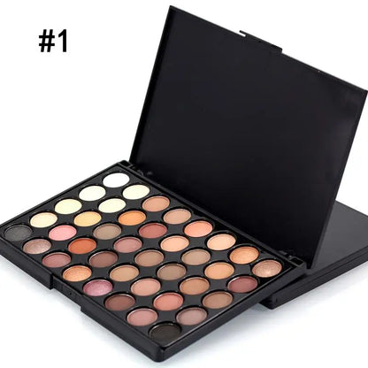 Paleta de Sombras Glitter com 40/74/78 Cores, Acabamento Matte, À Prova D'Água e Longa Duração - Kit de Maquiagem Feminina - Ferramentas para Moda