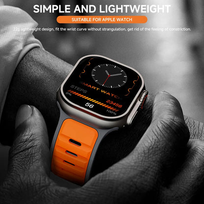 Pulseira esportiva de silicone para Apple Watch Series 11, 10, 9, 8, 7, 6, 5, 4, SE3, Ultra 1 e 2, nos tamanhos 49 mm, 46 mm, 45 mm, 44 mm, 42 mm, 41 mm e 40 mm.