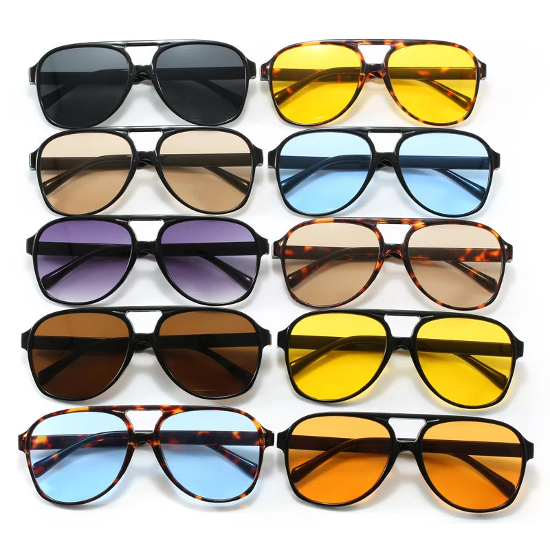 Protective Glasses Fashion Large Frame Square Women Sunglasses Colorful Lens Gradient Sun Glasses Outdoor Casual Eyewear UV400