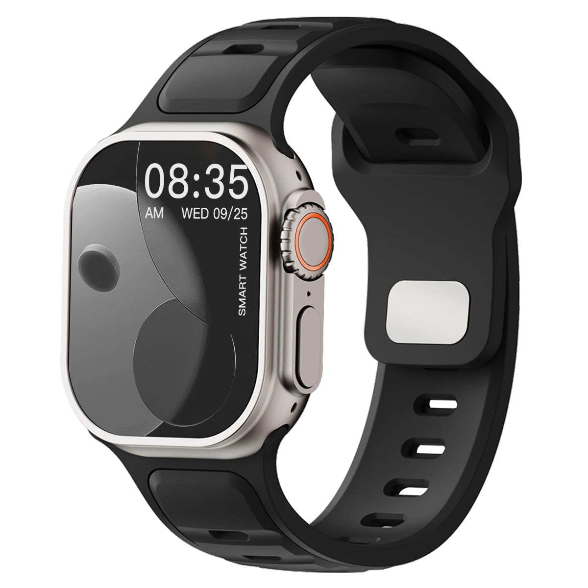 Pulseira esportiva de silicone para Apple Watch Series 11, 10, 9, 8, 7, 6, 5, 4, SE3, Ultra 1 e 2, nos tamanhos 49 mm, 46 mm, 45 mm, 44 mm, 42 mm, 41 mm e 40 mm.