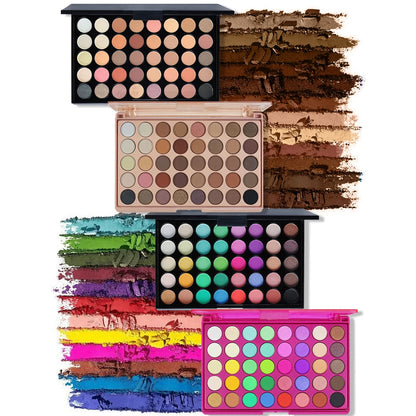 Paleta de Sombras POPFEEL com 40 Cores em Tons Terrosos e Arco-Íris - Longa Duração, Alta Pigmentação, Acabamento Matte Suave e Brilhante