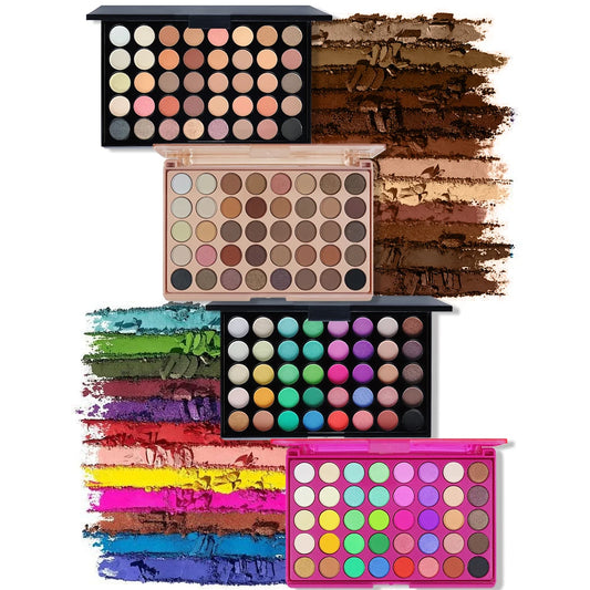 Paleta de Sombras POPFEEL com 40 Cores em Tons Terrosos e Arco-Íris - Longa Duração, Alta Pigmentação, Acabamento Matte Suave e Brilhante