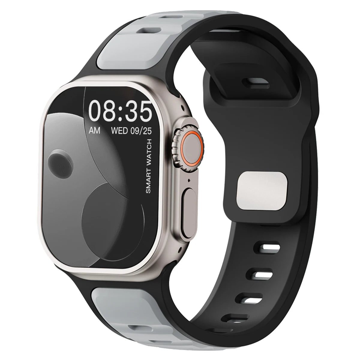 Pulseira esportiva de silicone para Apple Watch Series 11, 10, 9, 8, 7, 6, 5, 4, SE3, Ultra 1 e 2, nos tamanhos 49 mm, 46 mm, 45 mm, 44 mm, 42 mm, 41 mm e 40 mm.
