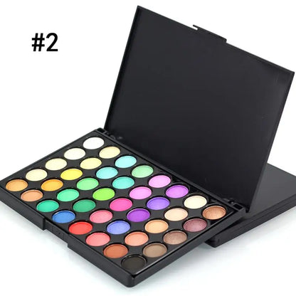 Paleta de Sombras Glitter com 40/74/78 Cores, Acabamento Matte, À Prova D'Água e Longa Duração - Kit de Maquiagem Feminina - Ferramentas para Moda