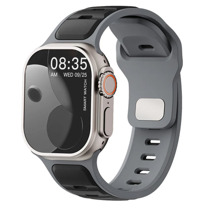 Pulseira esportiva de silicone para Apple Watch Series 11, 10, 9, 8, 7, 6, 5, 4, SE3, Ultra 1 e 2, nos tamanhos 49 mm, 46 mm, 45 mm, 44 mm, 42 mm, 41 mm e 40 mm.