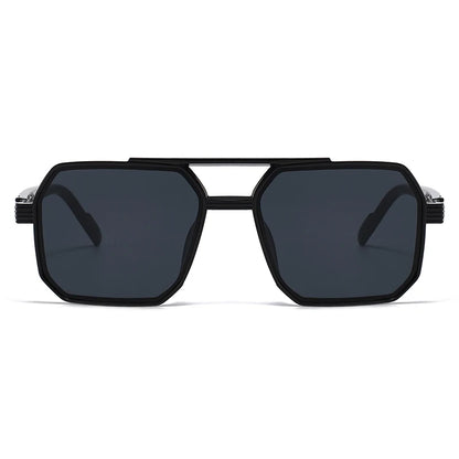 Hiking New Fashion Double Beam Polygonal Anti Light Glasses Retro Personalized Trendy Large Frame Eyewear European and American