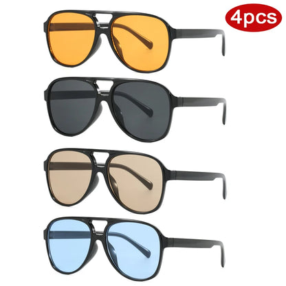 Protective Glasses Fashion Large Frame Square Women Sunglasses Colorful Lens Gradient Sun Glasses Outdoor Casual Eyewear UV400