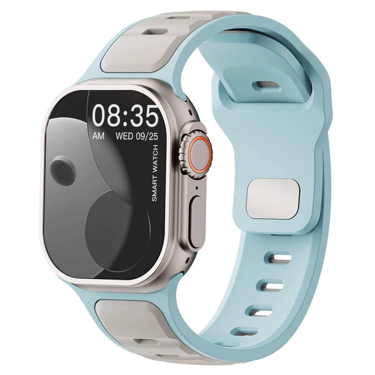 Pulseira esportiva de silicone para Apple Watch Series 11, 10, 9, 8, 7, 6, 5, 4, SE3, Ultra 1 e 2, nos tamanhos 49 mm, 46 mm, 45 mm, 44 mm, 42 mm, 41 mm e 40 mm.
