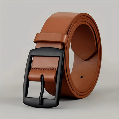 New Luxury Belt for Men PU Leather Belt Metal Pin Buckle High Quality Famous Brand Designer Waist Strap Belt for Jeans Plus Size